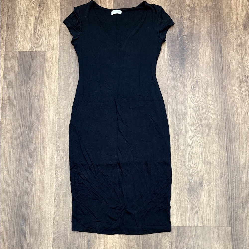 See You Monday Black Midi Dress